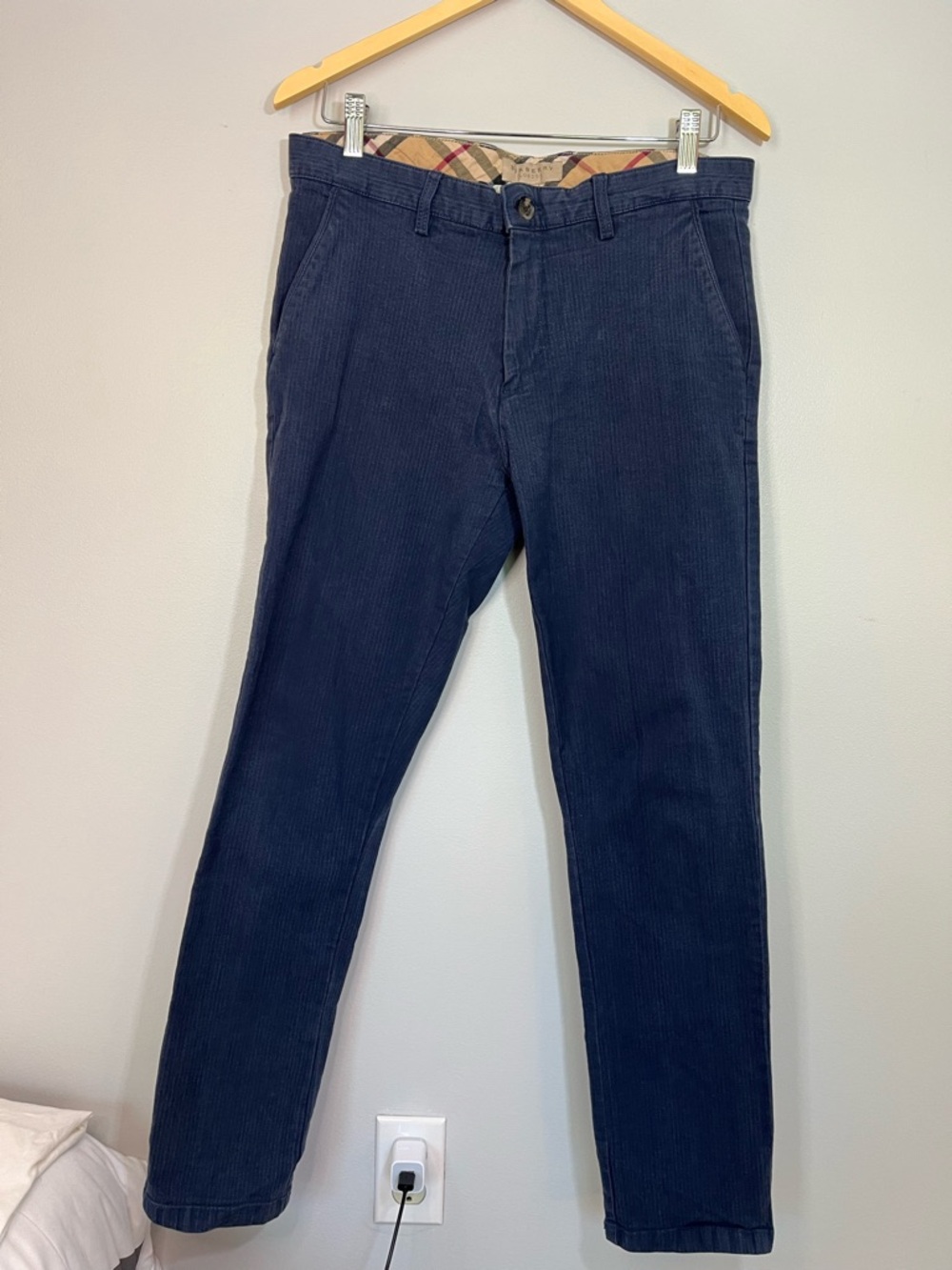 Burberry London Denim Pinstripe Trousers Men’s 32 x 30